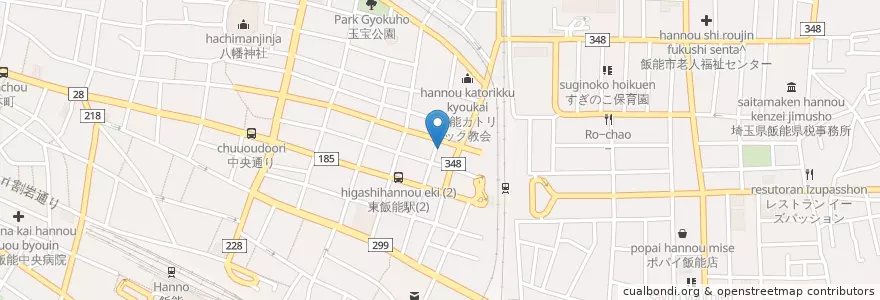 Mapa de ubicacion de 靖和会 飯能整形外科病院 en اليابان, 埼玉県, 飯能市.
