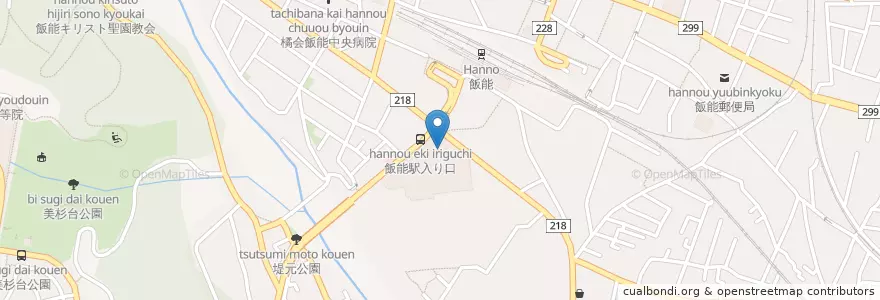 Mapa de ubicacion de 飯能駅南口郵便局 en Japon, Préfecture De Saitama, 飯能市.