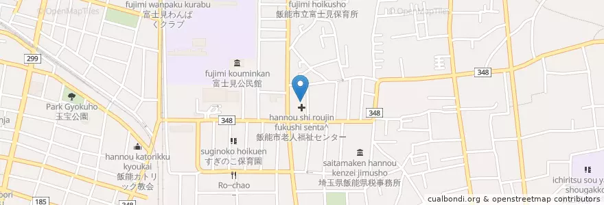 Mapa de ubicacion de 飯能市児童センター en 日本, 埼玉县, 飯能市.