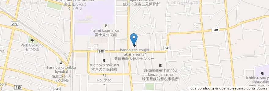 Mapa de ubicacion de 飯能市老人福祉センター en 日本, 埼玉县, 飯能市.
