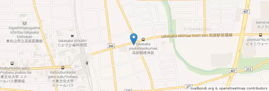 Mapa de ubicacion de 高坂郵便局 en 日本, 埼玉县, 東松山市.