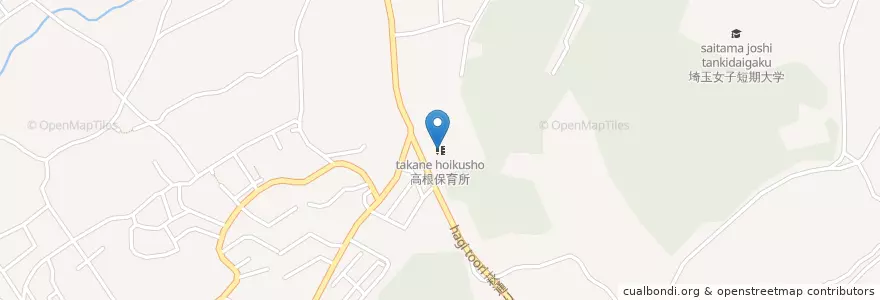Mapa de ubicacion de 高根保育所 en اليابان, 埼玉県, 日高市.
