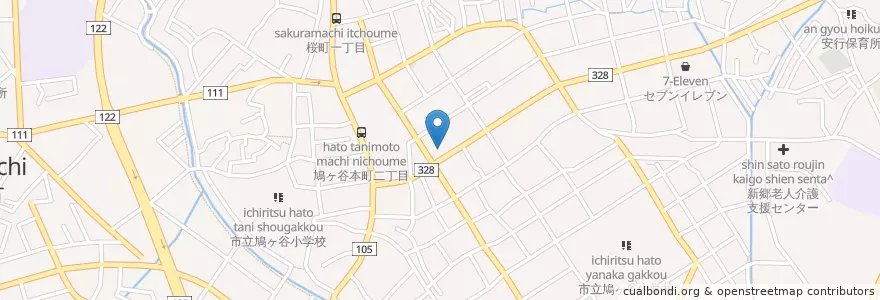 Mapa de ubicacion de 鳩ヶ谷本町郵便局 en Japonya, 埼玉県, 川口市.