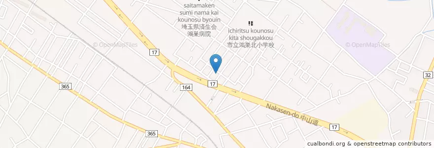 Mapa de ubicacion de 鴻巣神明郵便局 en Japão, 埼玉県, 鴻巣市.