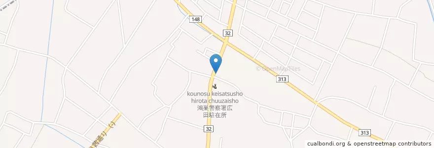 Mapa de ubicacion de 鴻巣警察署広田駐在所 en Japão, 埼玉県, 鴻巣市.