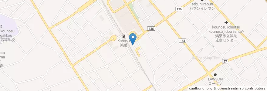 Mapa de ubicacion de 鴻巣警察署鴻巣駅前交番 en Japão, 埼玉県, 鴻巣市.