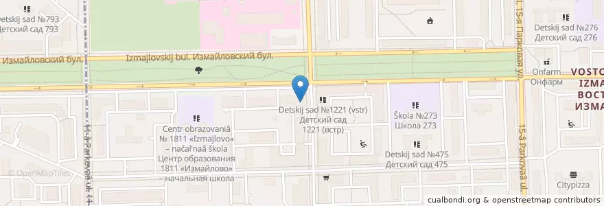 Mapa de ubicacion de Горздрав en 俄罗斯/俄羅斯, Центральный Федеральный Округ, Москва, Восточный Административный Округ, Район Восточное Измайлово.