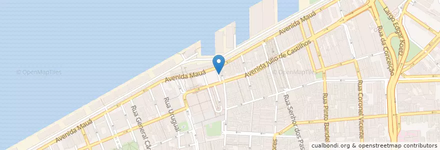 Mapa de ubicacion de Terminal Largo Visconde do Cairu en 巴西, 南部, 南里奥格兰德, Região Metropolitana De Porto Alegre, Região Geográfica Intermediária De Porto Alegre, Região Geográfica Imediata De Porto Alegre, 阿雷格里港.