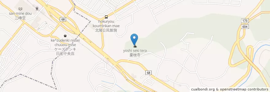 Mapa de ubicacion de 慶積寺 en Japan, Hyogo Prefecture, Kawanishi.