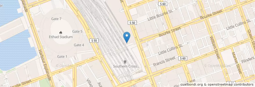 Mapa de ubicacion de Starbucks en أستراليا, ولاية فيكتوريا, City Of Melbourne.