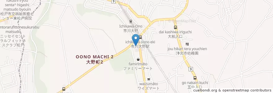Mapa de ubicacion de 薬の福太郎 en 日本, 千葉県, 市川市.