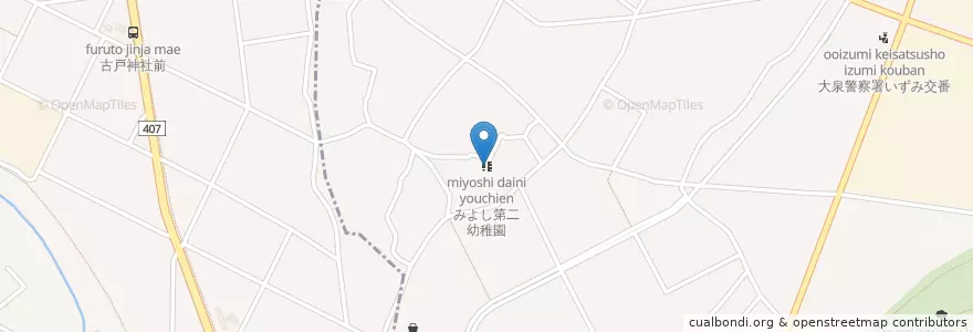Mapa de ubicacion de みよし第二幼稚園 en Япония, Гумма, 邑楽郡, 大泉町.