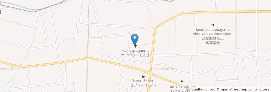 Mapa de ubicacion de ケアハウスぐんま en Japon, Préfecture De Gunma, 館林市, 邑楽郡, 明和町.
