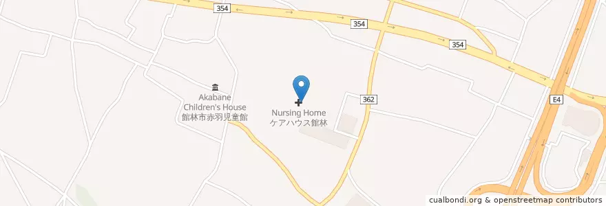 Mapa de ubicacion de ケアハウス館林 en Japan, Präfektur Gunma, 館林市.