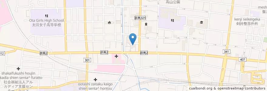 Mapa de ubicacion de 三宝幼稚園 en Japan, 群馬県, 太田市.