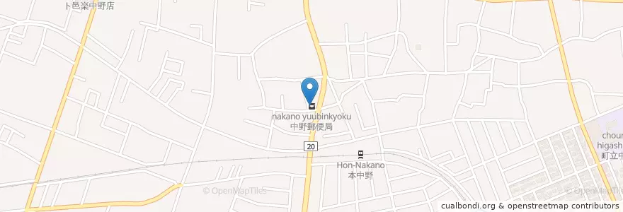Mapa de ubicacion de 中野郵便局 en Japón, Prefectura De Gunma, 邑楽郡, 邑楽町.