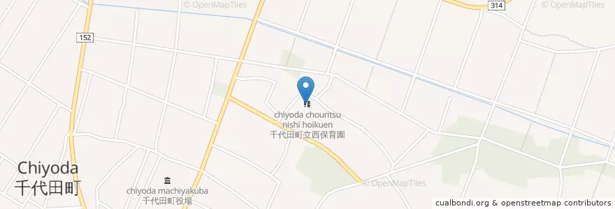 Mapa de ubicacion de 千代田町立西保育園 en Japão, 群馬県, 邑楽郡, 千代田町.