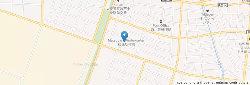 Mapa de ubicacion de 大泉町南児童館 en Japonya, 群馬県, 邑楽郡, 大泉町.