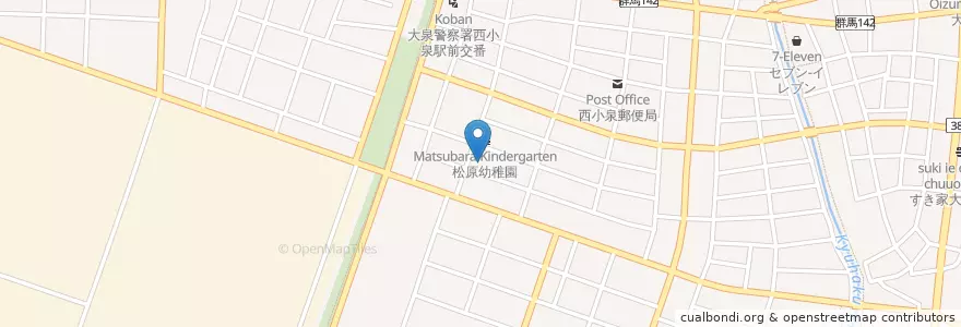 Mapa de ubicacion de 大泉町東児童館 en Jepun, 群馬県, 邑楽郡, 大泉町.