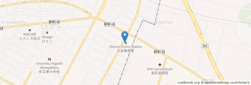 Mapa de ubicacion de 大泉警察署 en Japan, 群馬県, 邑楽郡.