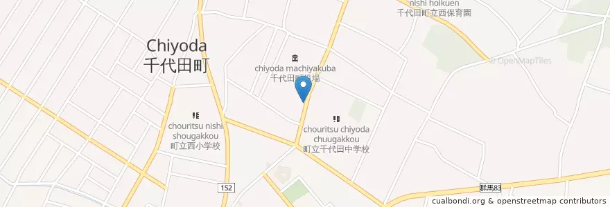 Mapa de ubicacion de 大泉警察署赤岩駐在所 en ژاپن, 群馬県, 邑楽郡, 千代田町.