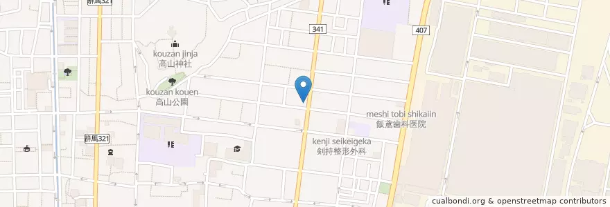 Mapa de ubicacion de 太田東本町郵便局 en Giappone, Prefettura Di Gunma, 太田市.