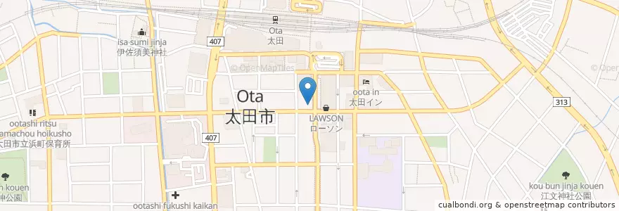 Mapa de ubicacion de 太田警察署太田中央交番 en Japón, Prefectura De Gunma, 太田市.