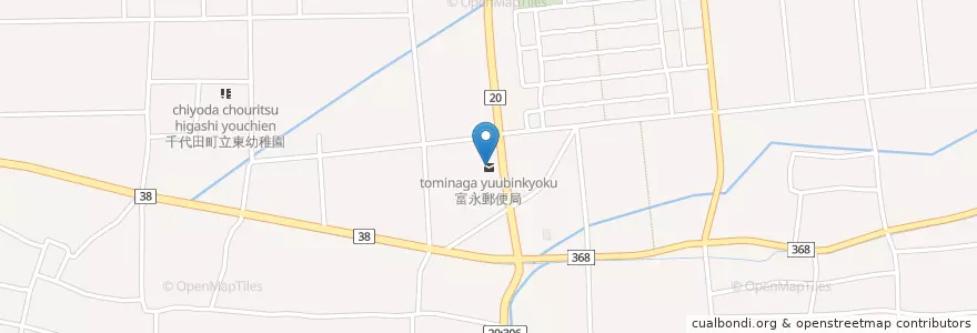 Mapa de ubicacion de 富永郵便局 en Japon, Préfecture De Gunma, 邑楽郡, 千代田町.