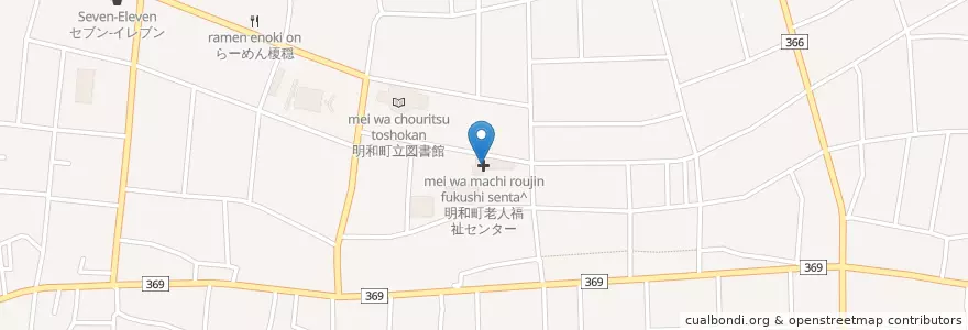 Mapa de ubicacion de 明和町老人福祉センター en Giappone, Prefettura Di Gunma, 邑楽郡, 明和町.