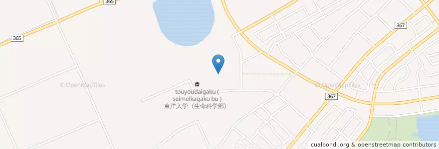 Mapa de ubicacion de 東洋大学（生命科学部） en Япония, Гумма, 邑楽郡, 板倉町.