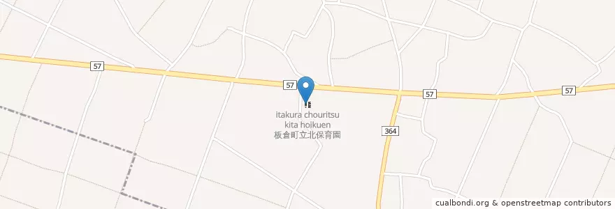 Mapa de ubicacion de 板倉町立北保育園 en اليابان, غونما, 邑楽郡, 板倉町.