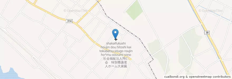Mapa de ubicacion de 社会福祉法人同仁会　特別養護老人ホーム大泉園 en Japan, Gunma Prefecture, Ora County, Chiyoda.