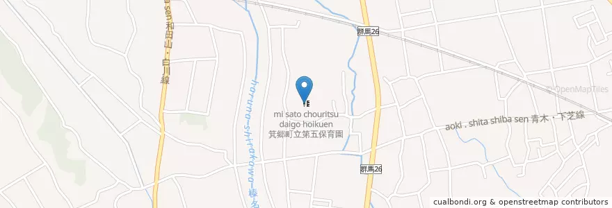 Mapa de ubicacion de 箕郷町立第五保育園 en اليابان, غونما, 高崎市.