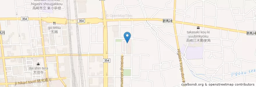 Mapa de ubicacion de 群馬労働局高崎労働基準監督署 en ژاپن, 群馬県, 高崎市.
