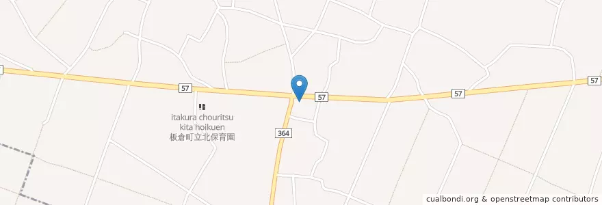 Mapa de ubicacion de 西谷田郵便局 en Japan, Gunma Prefecture, Ora County, Itakura.