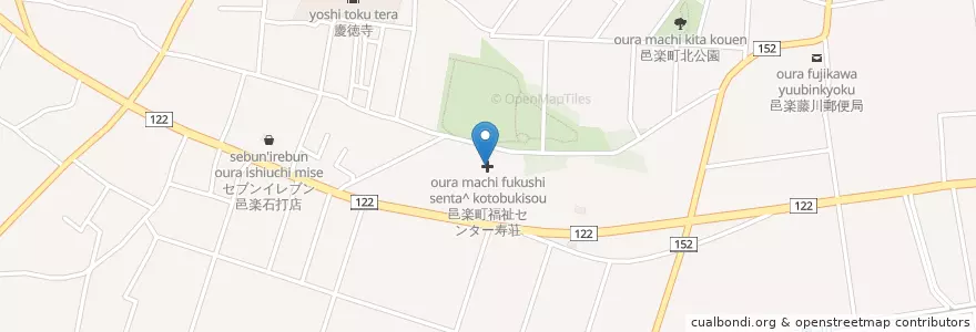 Mapa de ubicacion de 邑楽町福祉センター寿荘 en Japon, Préfecture De Gunma, 邑楽郡, 邑楽町.