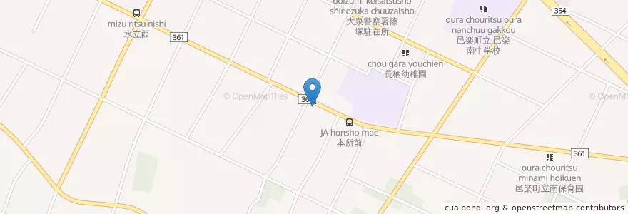 Mapa de ubicacion de 長柄郵便局 en Япония, Гумма, 邑楽郡, 邑楽町.