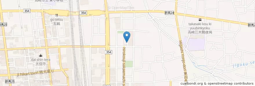 Mapa de ubicacion de 関東信越国税局高崎税務署 en Giappone, Prefettura Di Gunma, 高崎市.