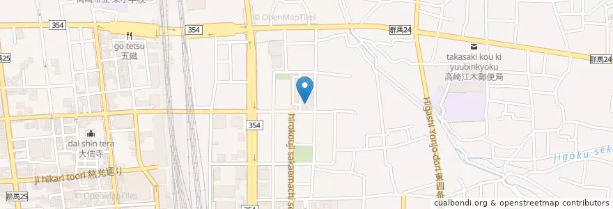 Mapa de ubicacion de 関東農政局群馬農政事務所高崎統計・情報センター en 日本, 群馬県, 高崎市.