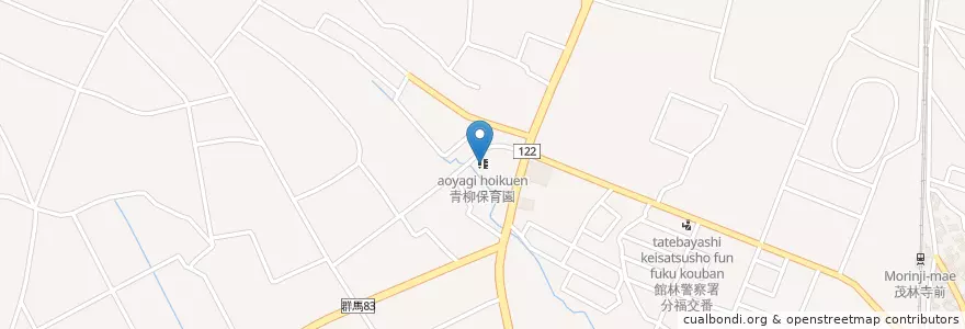 Mapa de ubicacion de 青柳保育園 en 日本, 群馬県, 館林市.