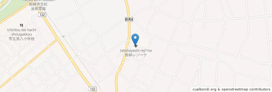 Mapa de ubicacion de 館林レジーナ en Japon, Préfecture De Gunma, 館林市.