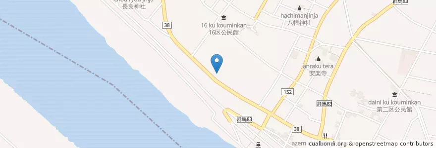 Mapa de ubicacion de 館林地区消防組合館林消防署千代田分署 en Japonya, 群馬県, 邑楽郡, 千代田町.