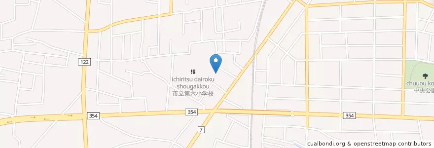 Mapa de ubicacion de 館林市立六郷保育園 en Jepun, 群馬県, 館林市.