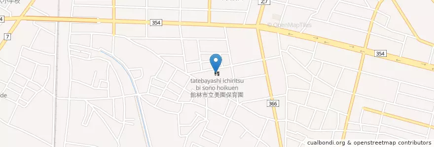Mapa de ubicacion de 館林市立美園保育園 en Japon, Préfecture De Gunma, 館林市.