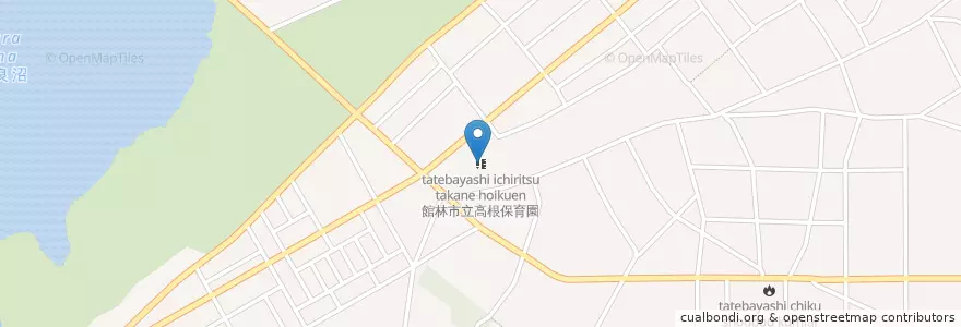 Mapa de ubicacion de 館林市立高根保育園 en Jepun, 群馬県, 館林市.