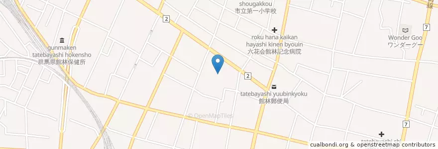 Mapa de ubicacion de 館林市老人福祉センター en Япония, Гумма, 館林市.