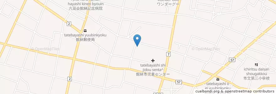 Mapa de ubicacion de 館林警察署 en Japón, Prefectura De Gunma, 館林市.