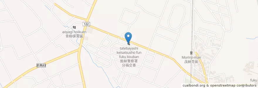 Mapa de ubicacion de 館林警察署分福交番 en Japan, Präfektur Gunma, 館林市.