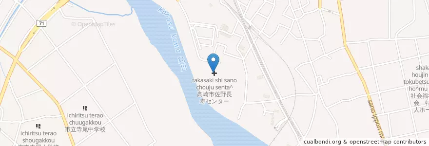 Mapa de ubicacion de 高崎市佐野長寿センター en Japonya, 群馬県, 高崎市.