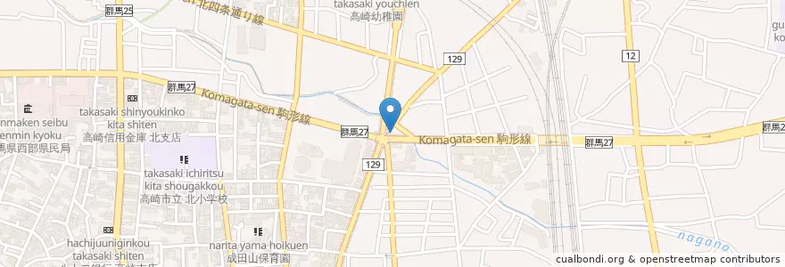 Mapa de ubicacion de 高崎末広町郵便局 en Japão, 群馬県, 高崎市.